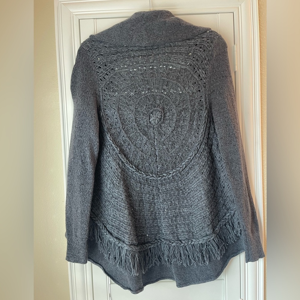 Anthropologie Knitted & Knotted open cardigan Medium gray